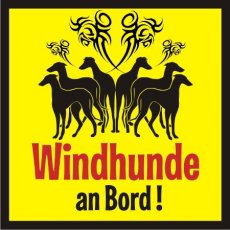 Aufkleber Windhund an Bord 6er Gruppe